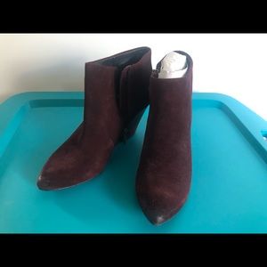 Burgundy suede booties